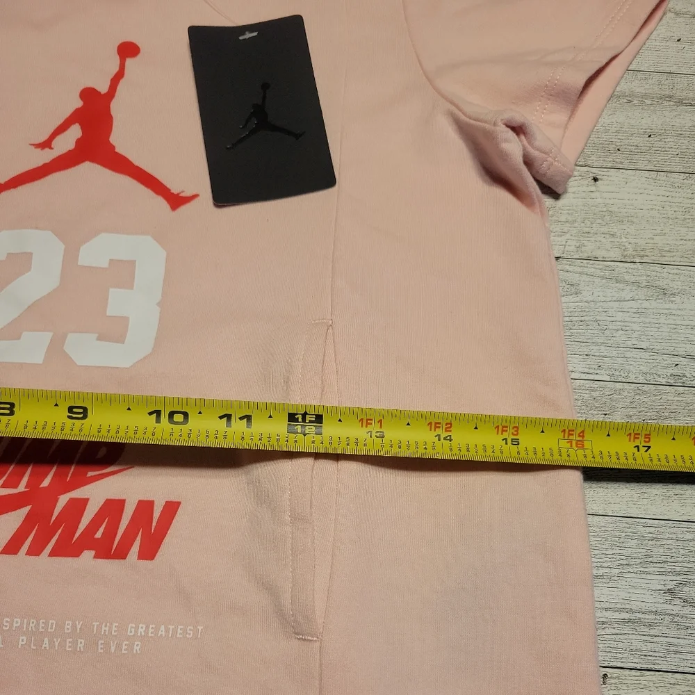NWOT Air‎ Jordan Jumpman GIrls Shirt Dress Large Pink Crewneck Pullover.